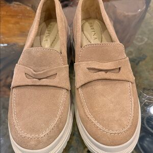 Portland Leather Patina Zoe Chunky Penny Loafers - Taupe Suede -